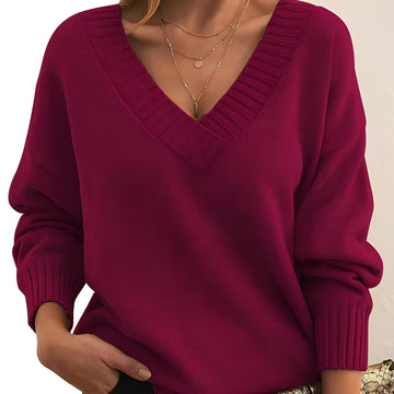 Elexa - Relaxed V-neck sweater