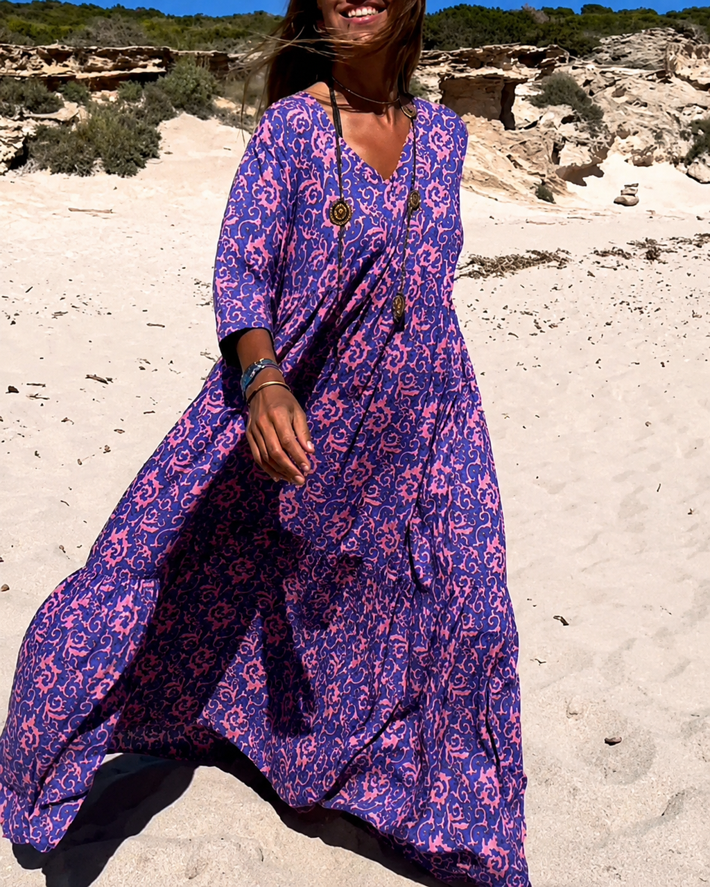 Lucienne - Stylish V-Neck Dress