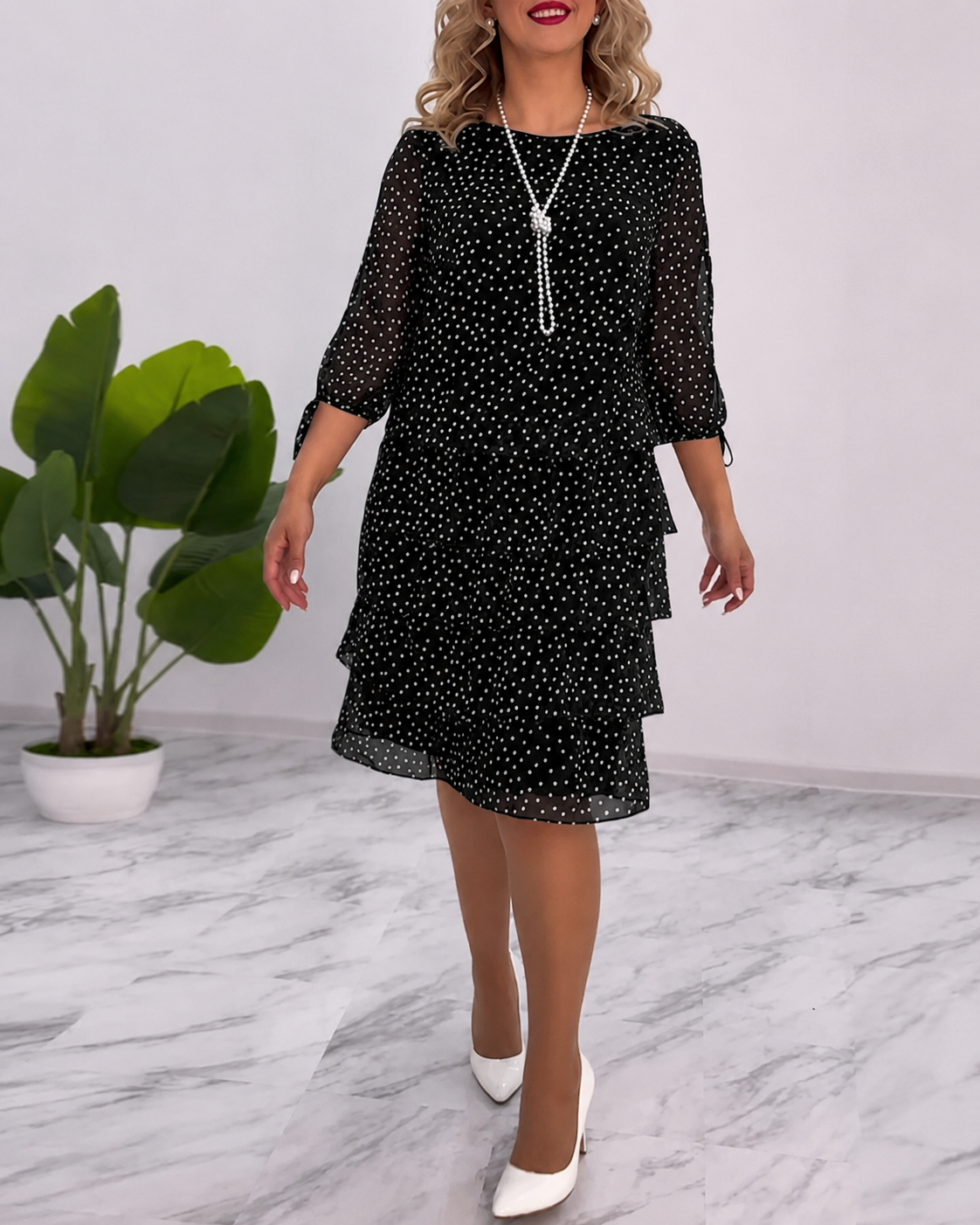 Bezia - Fashionable Tiered Midi Dress