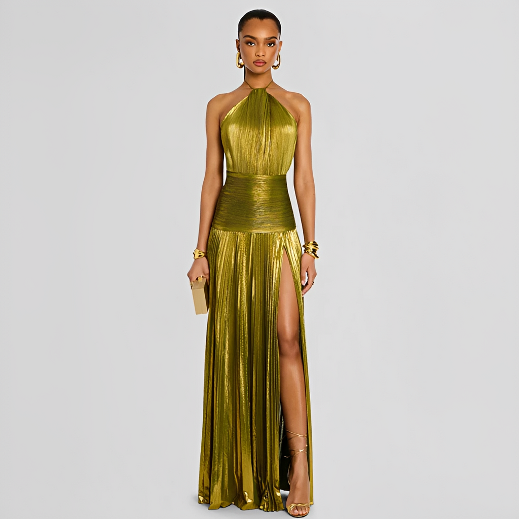 Naira - Sleek Folded Slit Dress