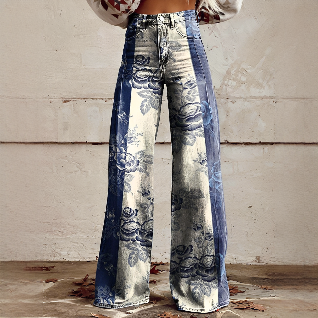 Shelley - Casual Wide Leg Printed Pants