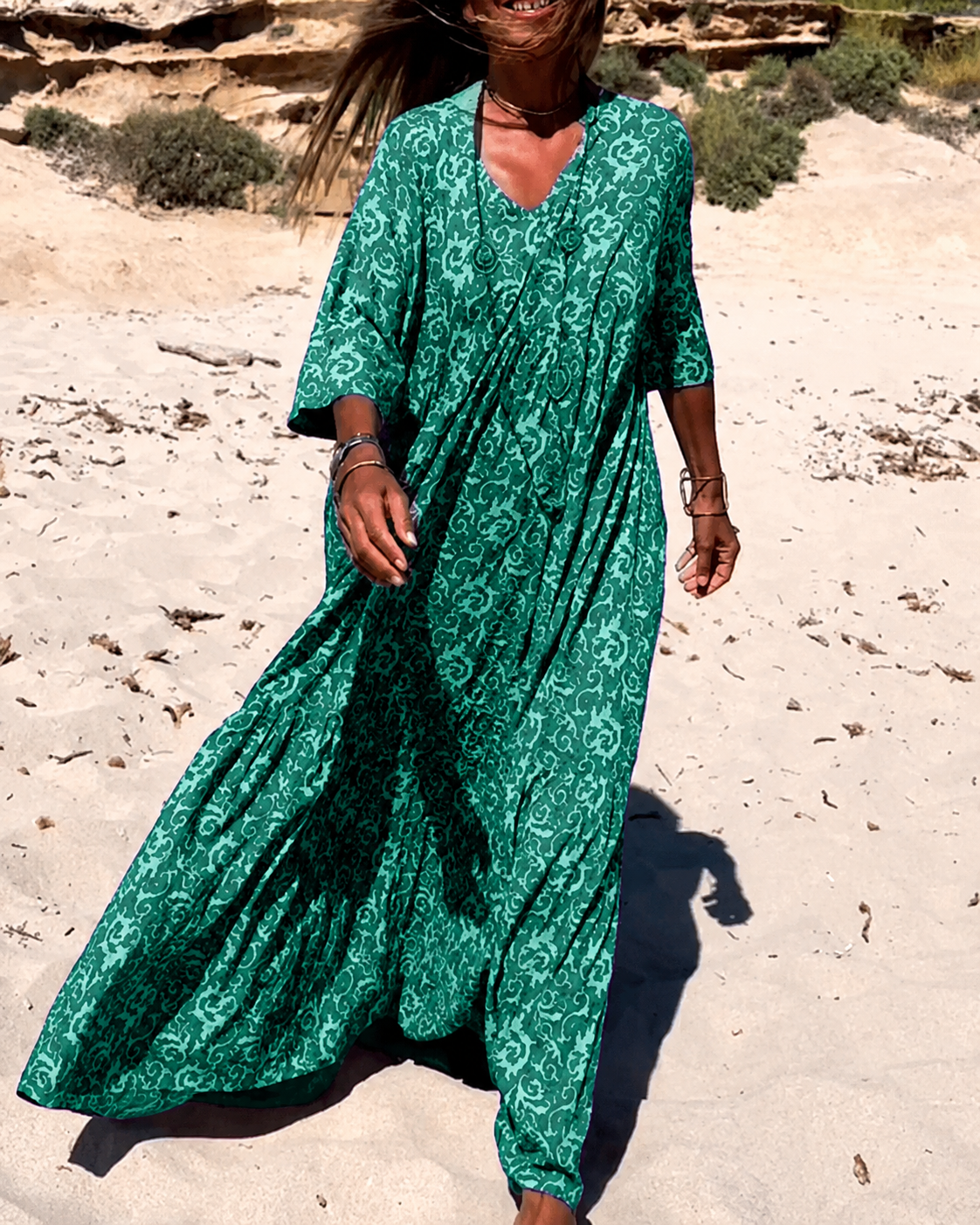Lucienne - Stylish V-Neck Dress