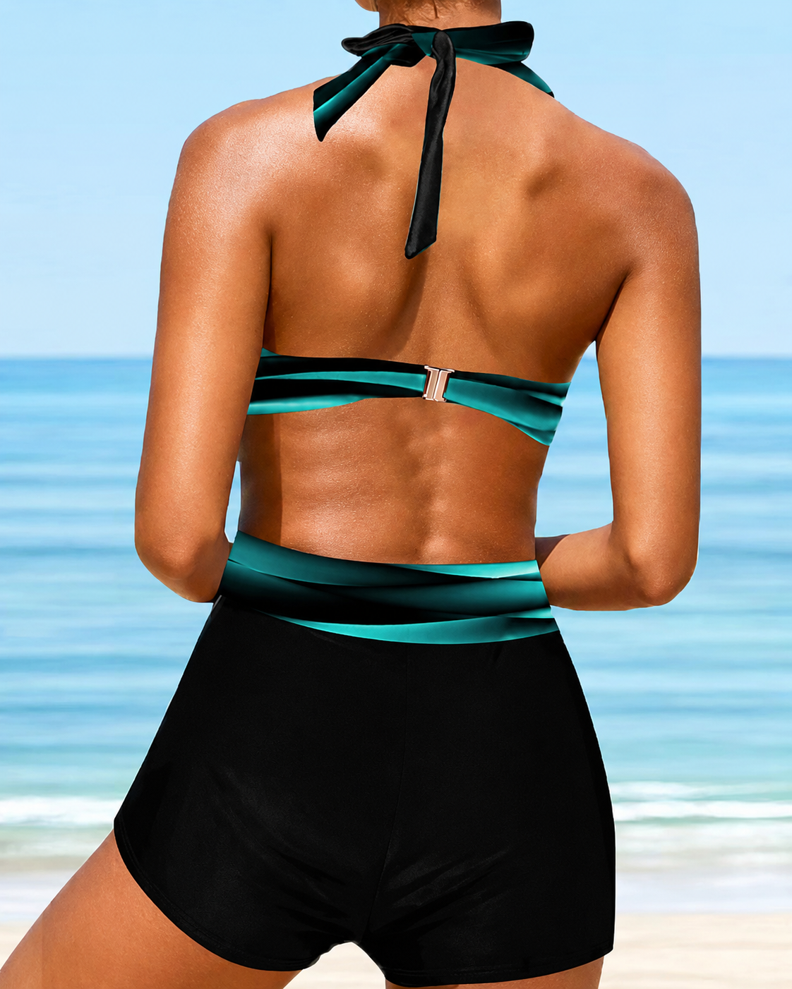 Liyshisha - Halter Neck Cross Bikini Set