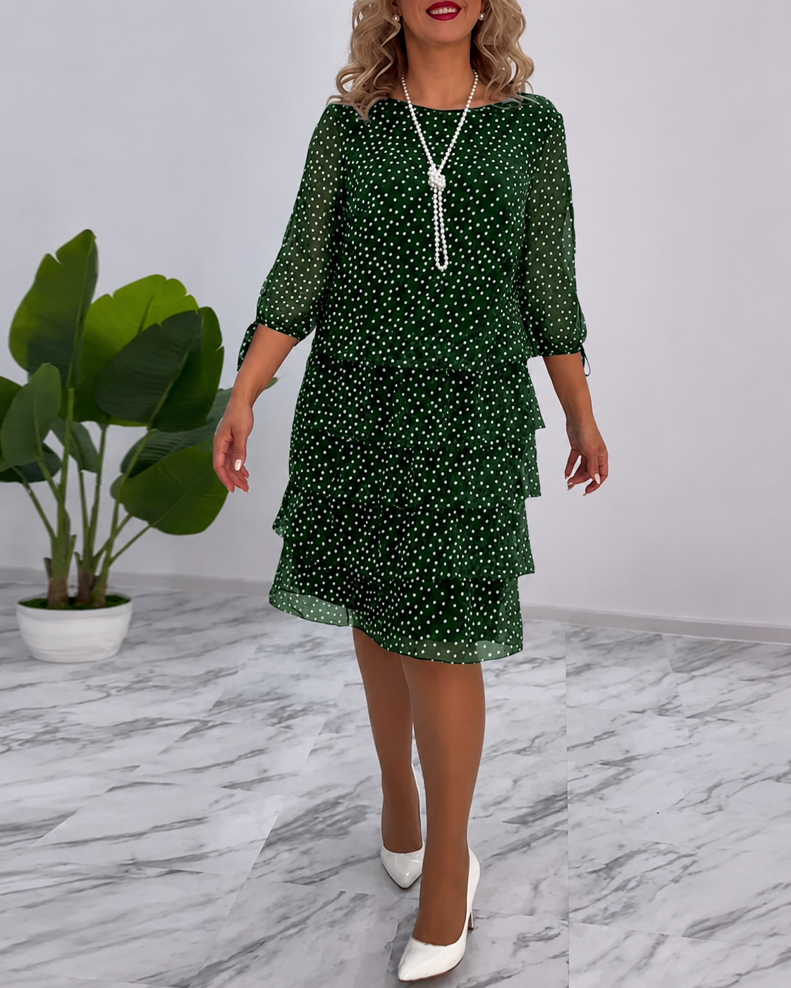 Bezia - Fashionable Tiered Midi Dress