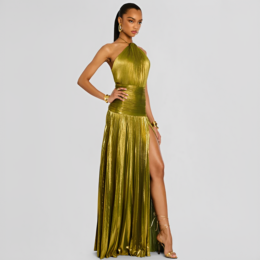 Naira - Sleek Folded Slit Dress