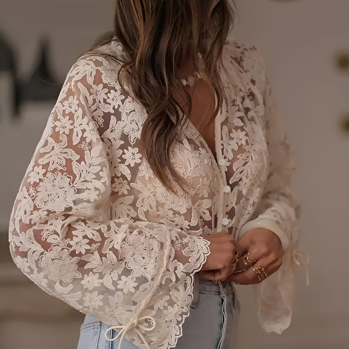 Alexia - Stylish Embroidered Floral Top