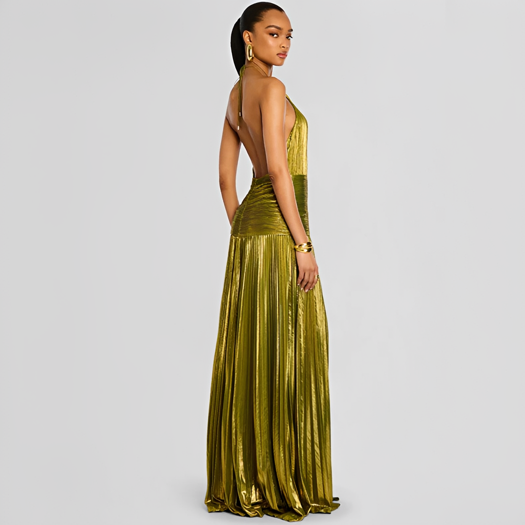 Naira - Sleek Folded Slit Dress