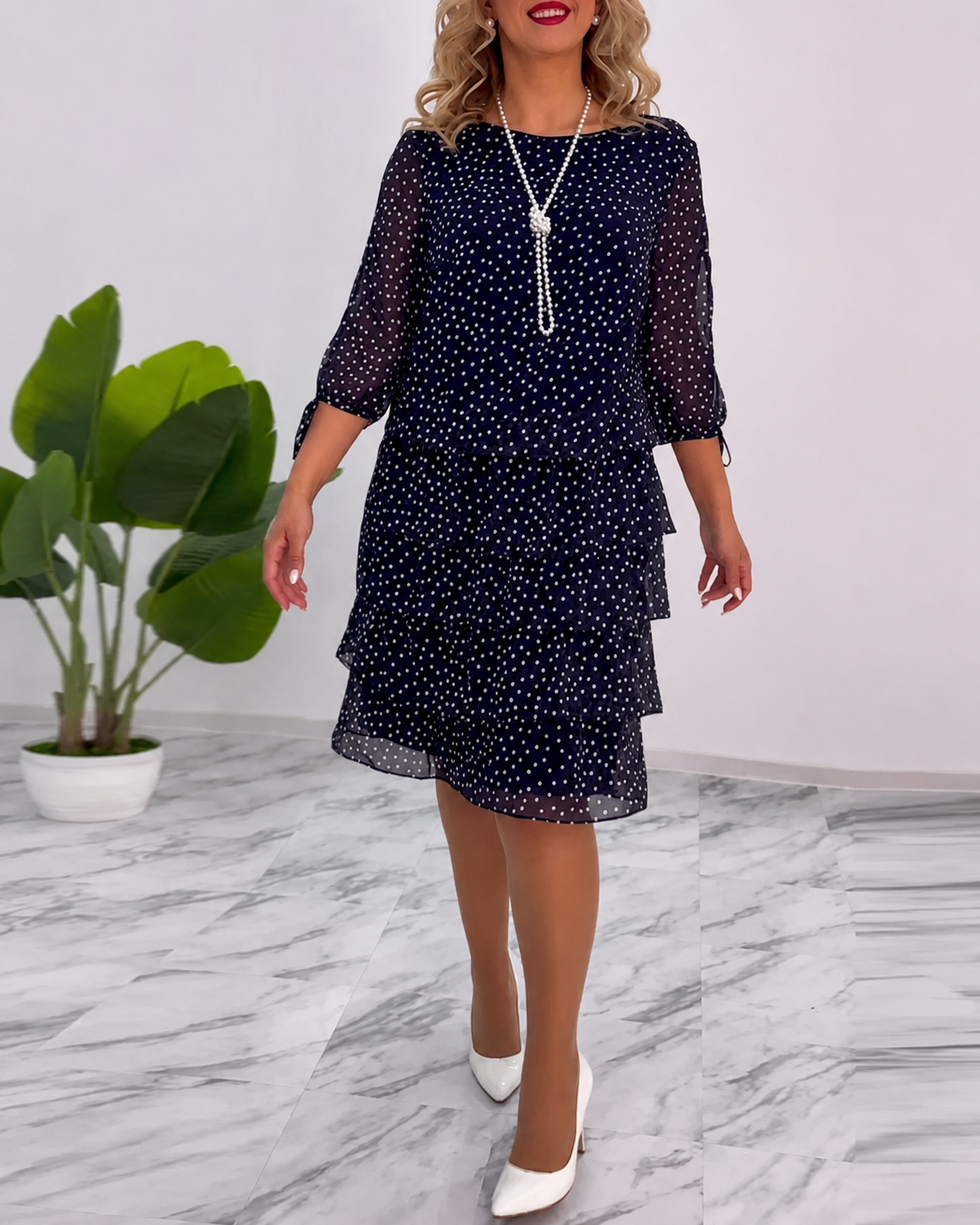 Bezia - Fashionable Tiered Midi Dress