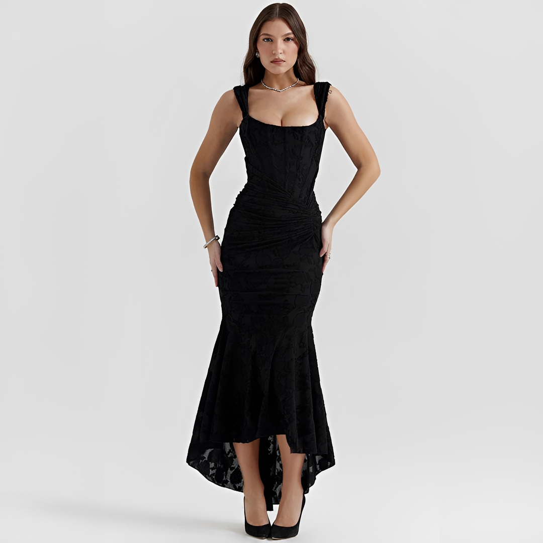 Cynthia - Graceful Waist-Tied Midi Dress