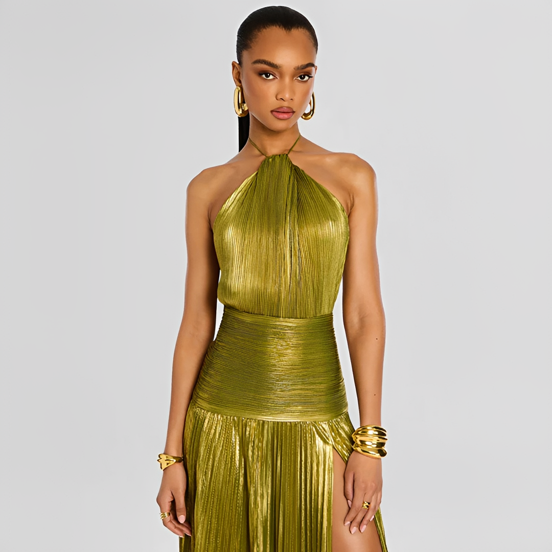 Naira - Sleek Folded Slit Dress