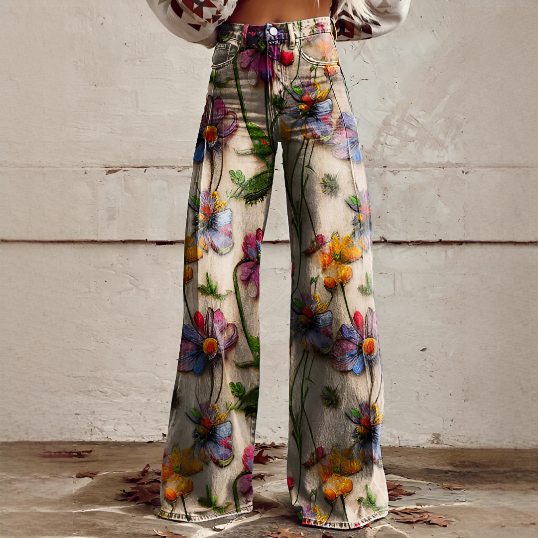 Shelley - Casual Wide Leg Printed Pants