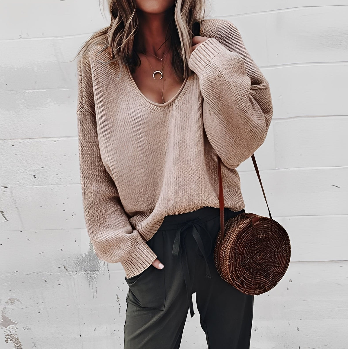 Ariella - Soft, warm top with V-neck