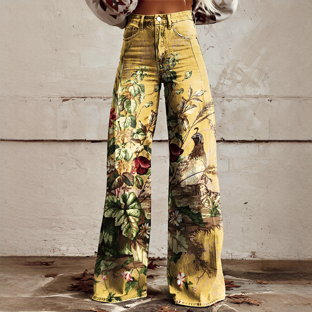 Shelley - Casual Wide Leg Printed Pants