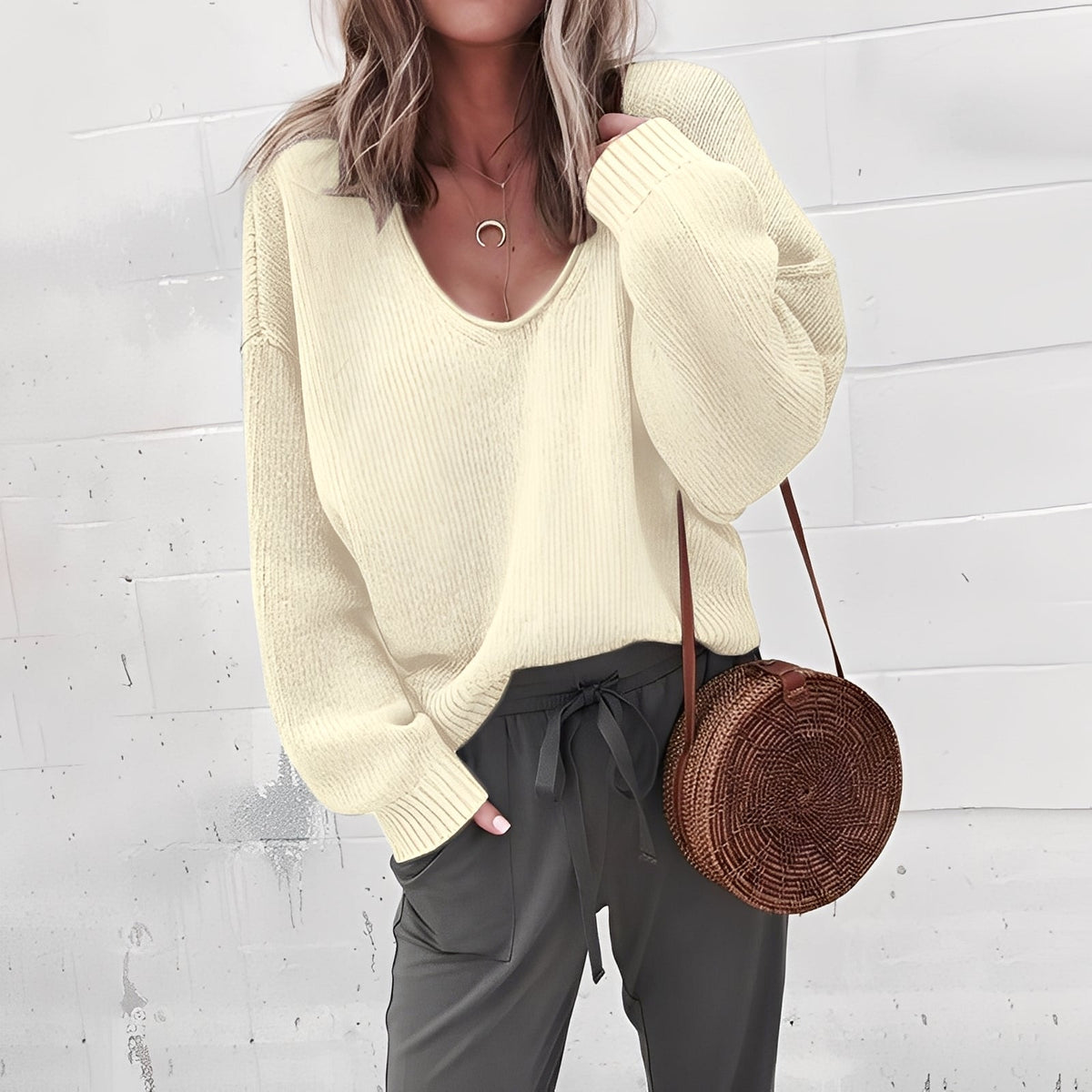 Ariella - Soft, warm top with V-neck