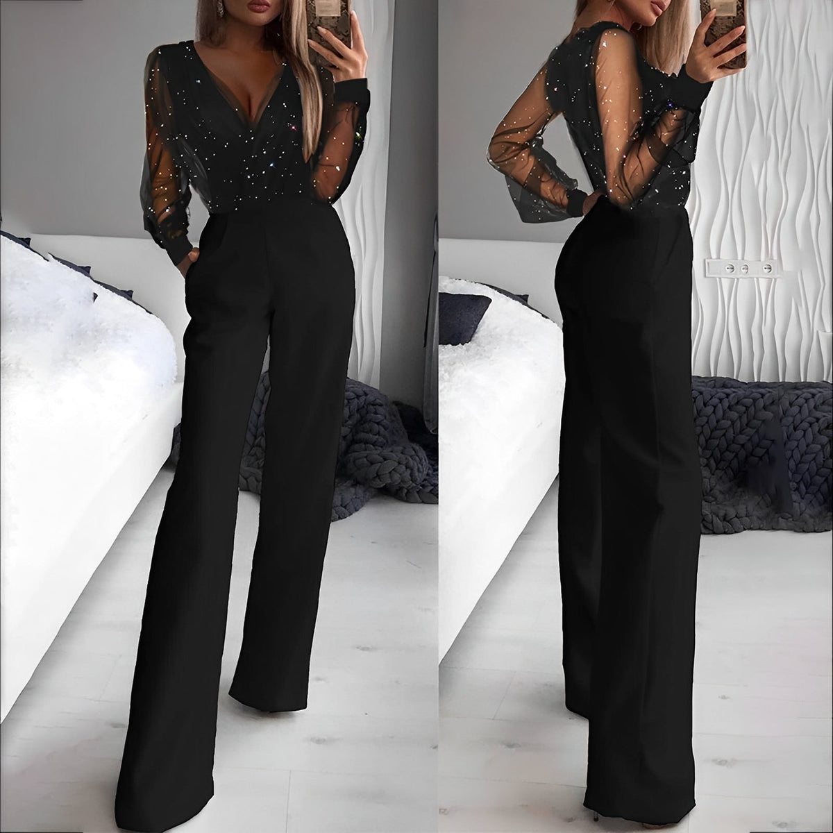 Catherina - Chic Women's Jumpsuit with V-Neck