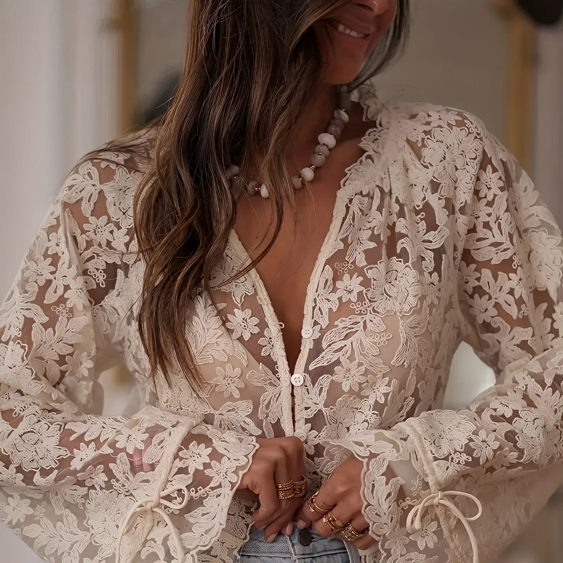 Alexia - Stylish Embroidered Floral Top