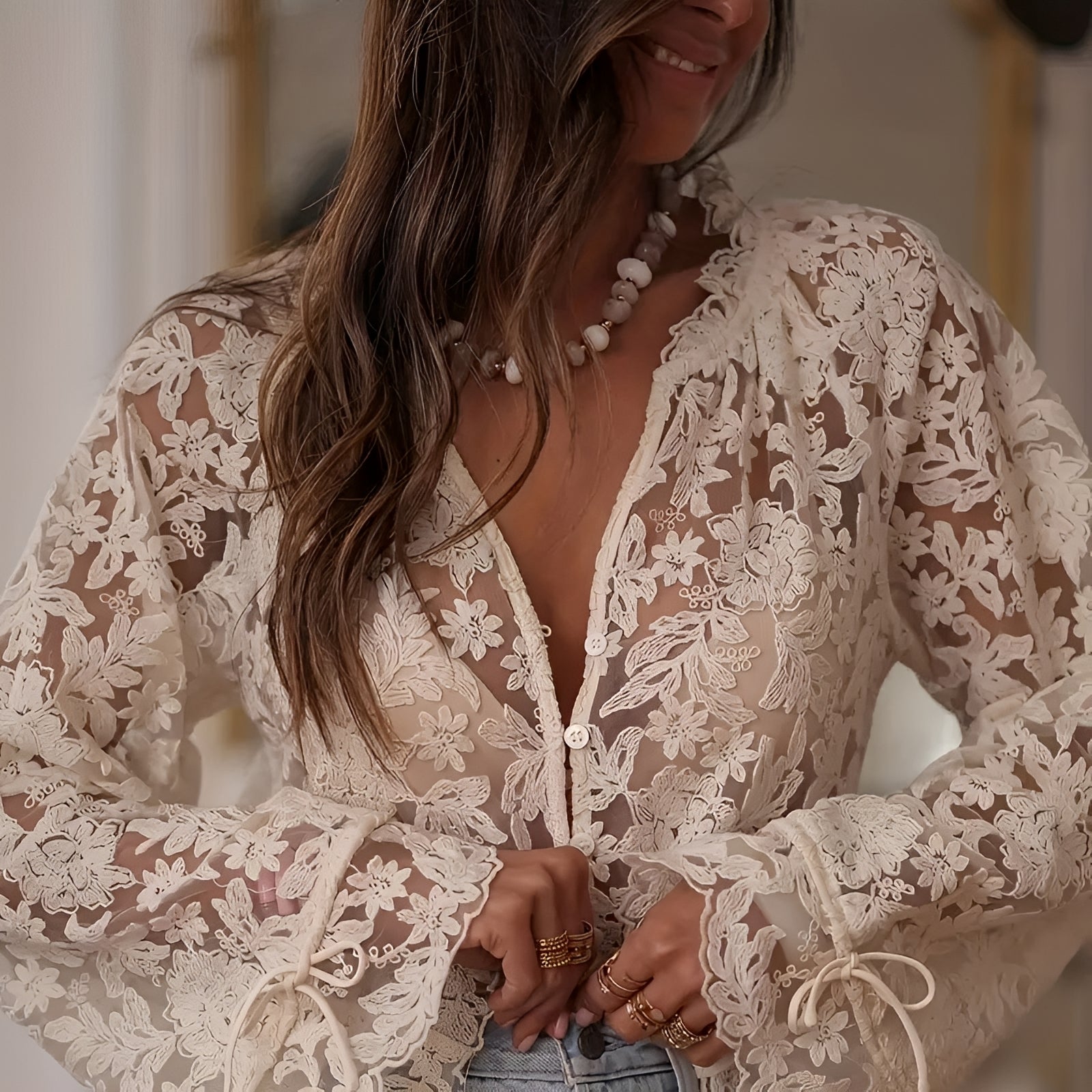 Alexia - Stylish Embroidered Floral Top