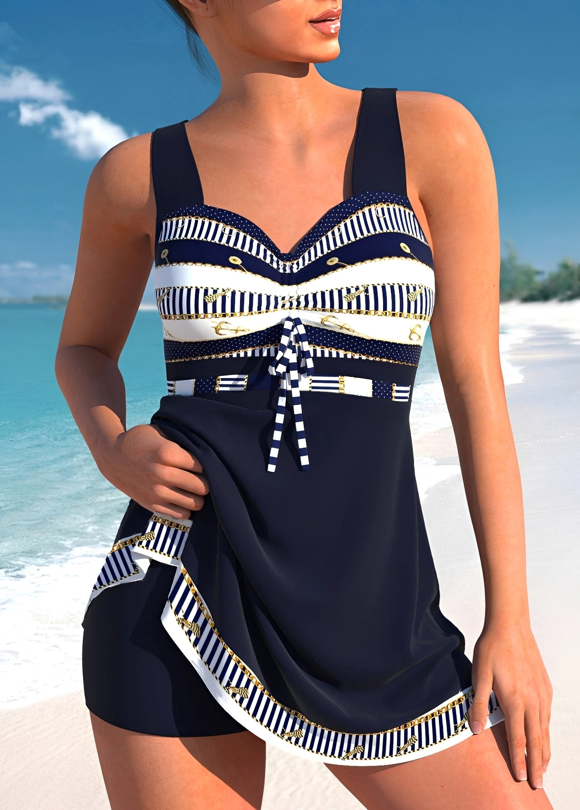 Margaret - Quick-drying swimsuit with split skirt for women
