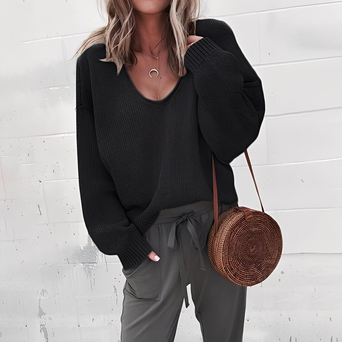 Ariella - Soft, warm top with V-neck