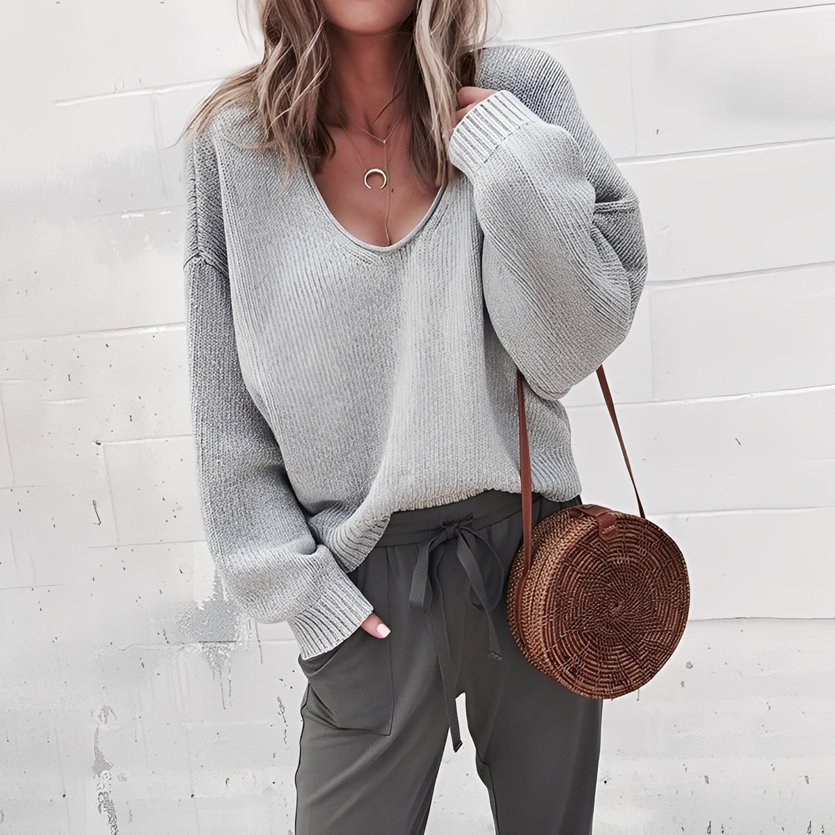 Ariella - Soft, warm top with V-neck