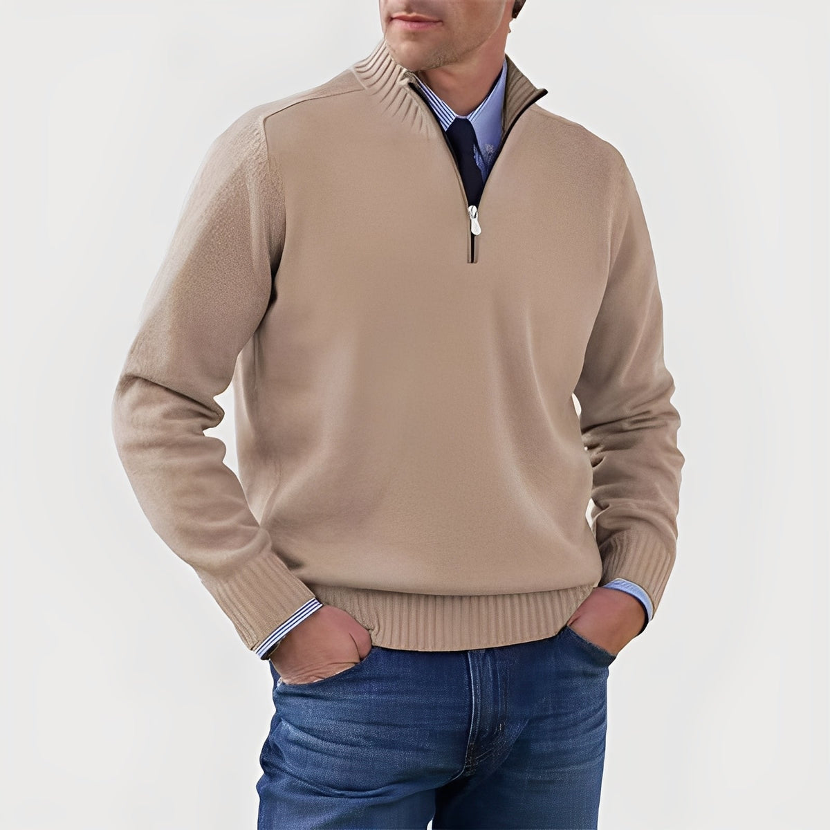 Nolan - Cozy sweater with half zipper
