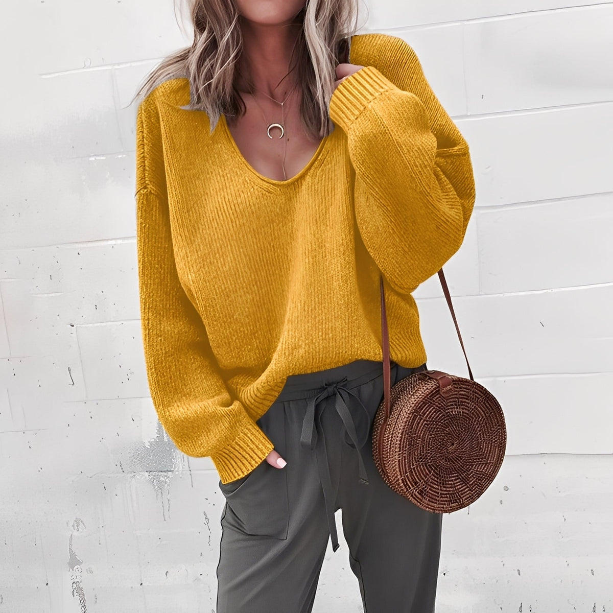 Ariella - Soft, warm top with V-neck