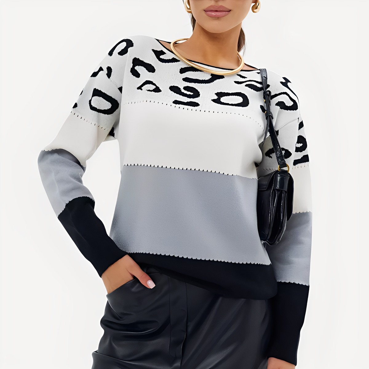 Anne - Trendy sweater with design