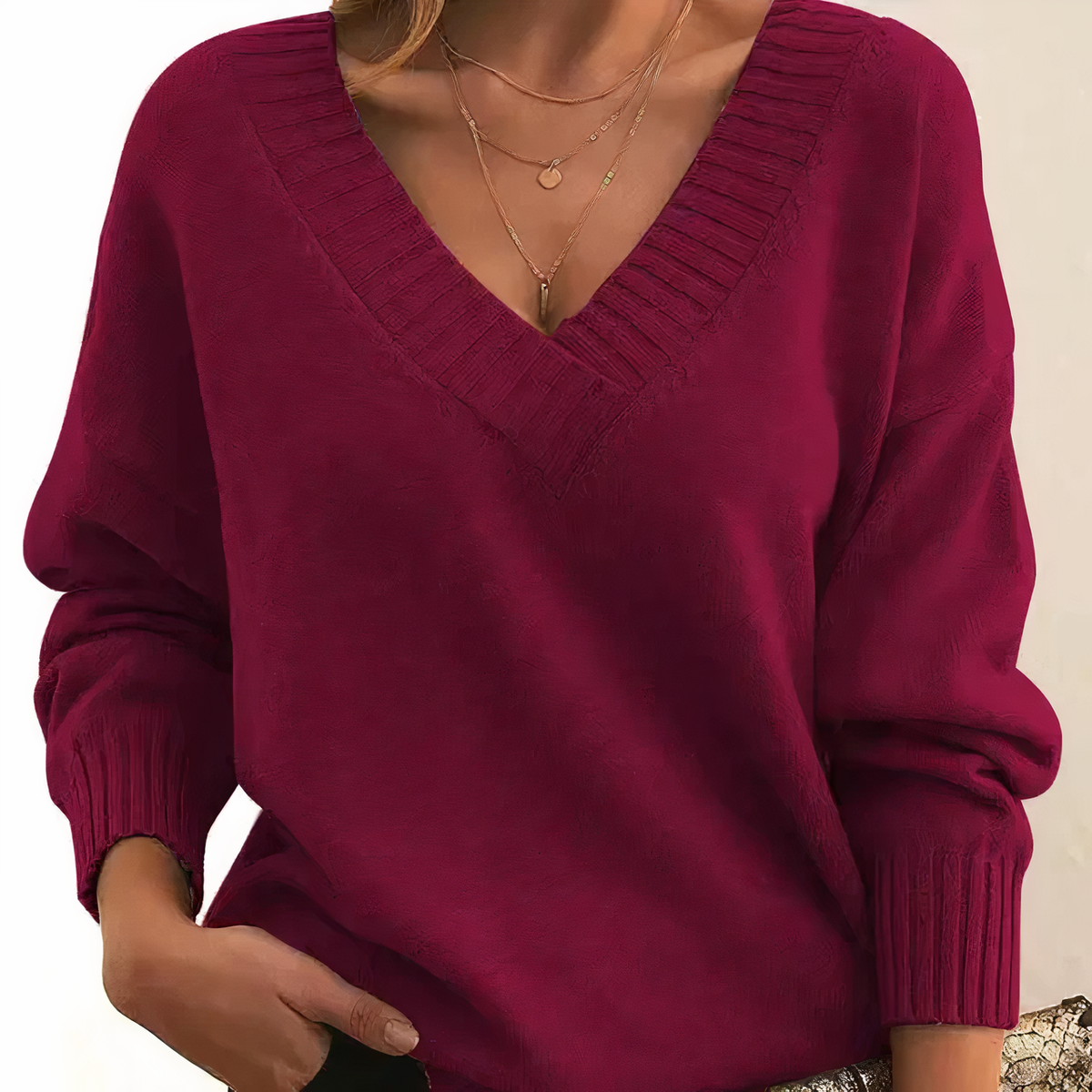 Autumn - Trendy and comfy V-neck sweater