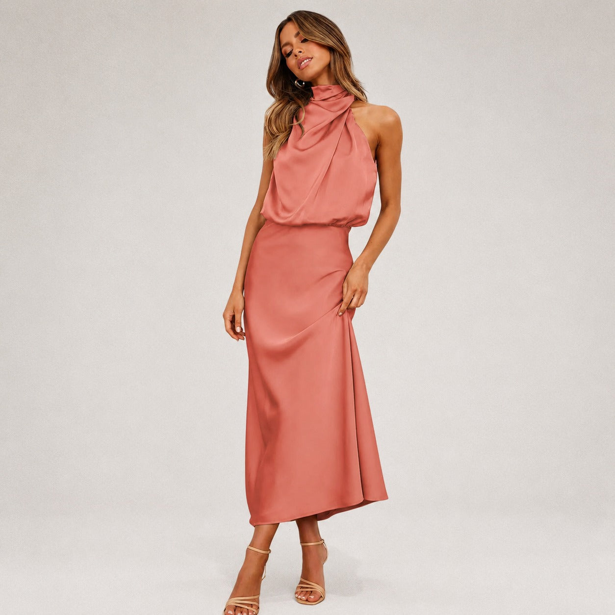 Lillie - Elegant Dress with Halter Neckline