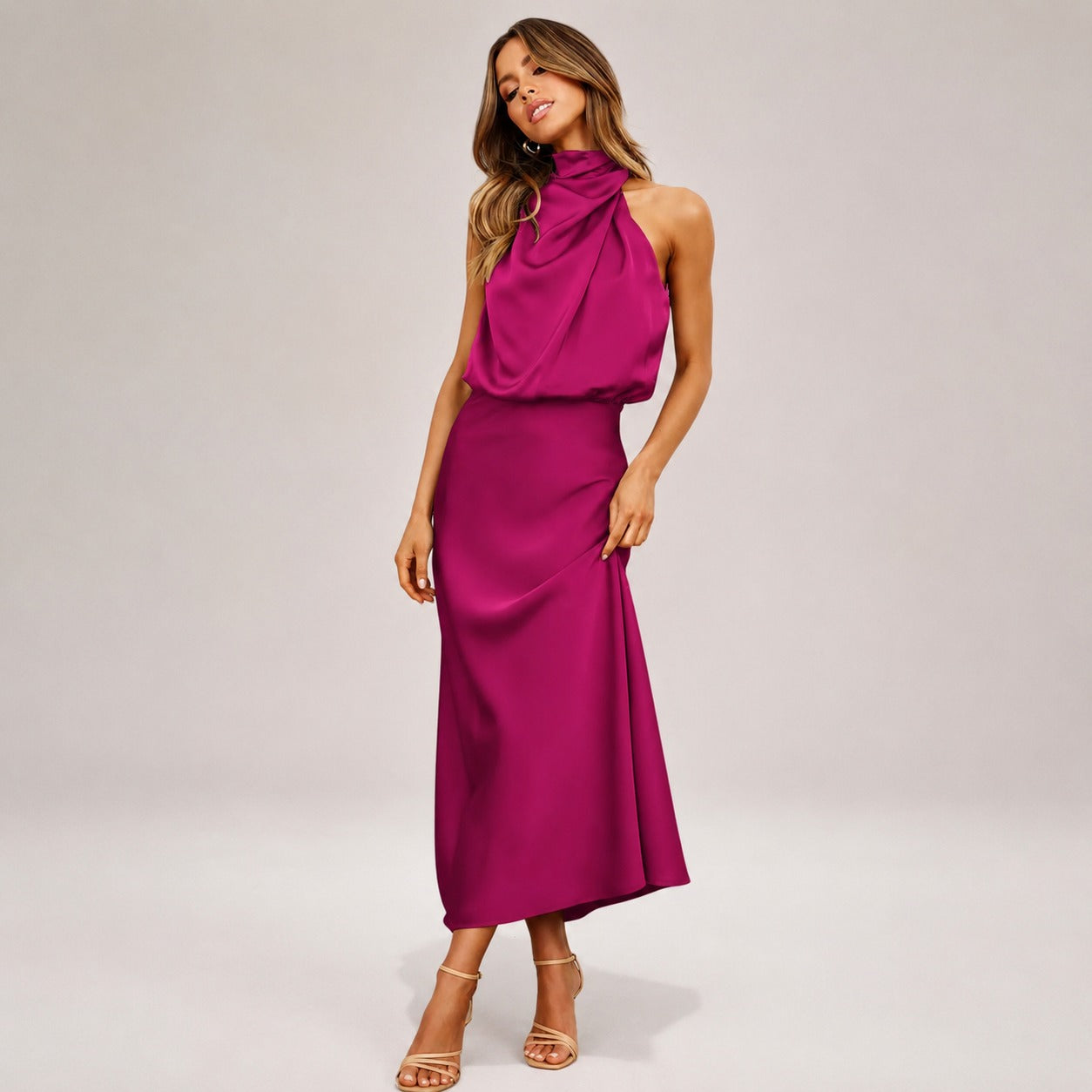 Lillie - Elegant Dress with Halter Neckline