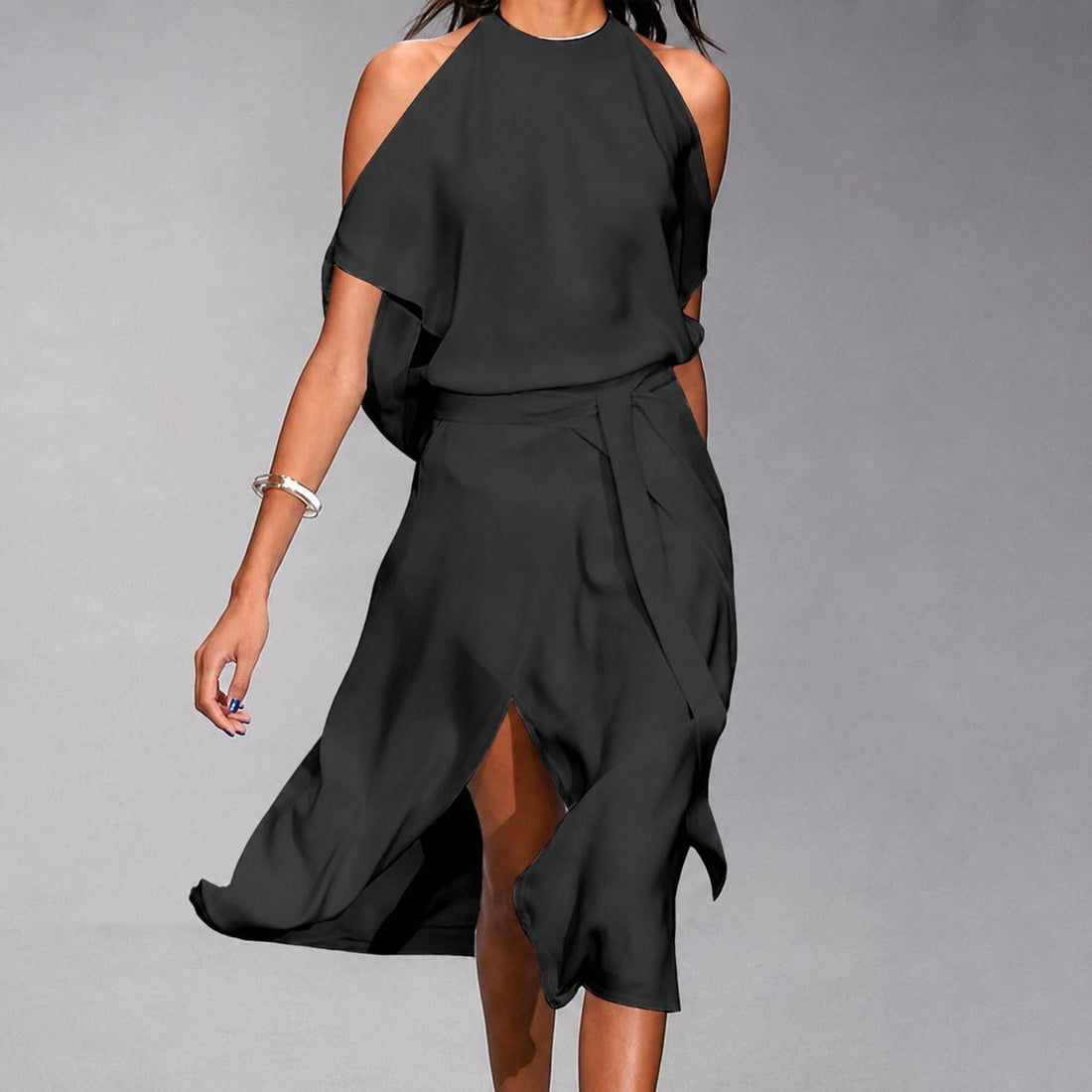 Madonnah - An Airy Dress with Stylish Shoulder Cutouts