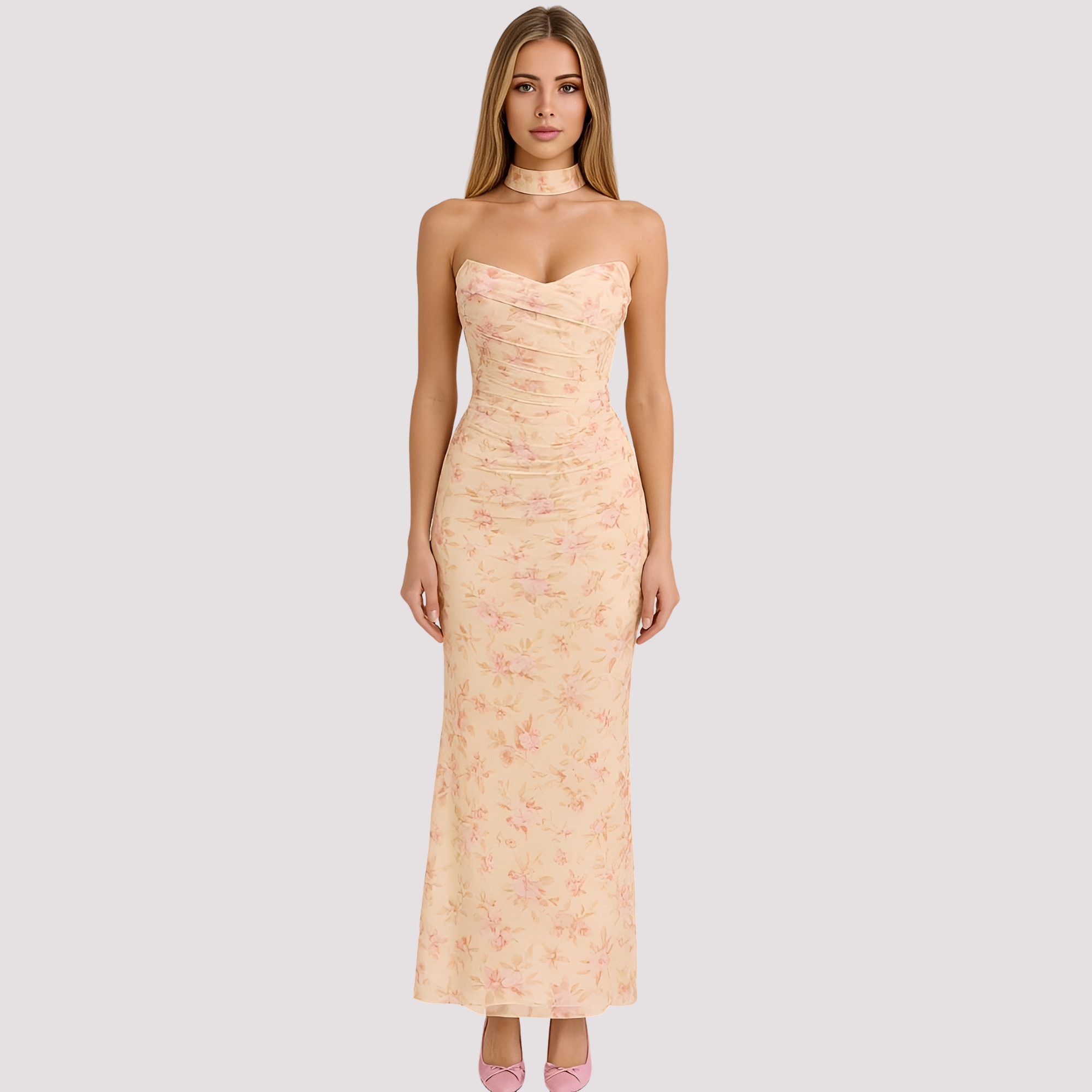 Antonia - Elegant Slim Fit Choker Dress