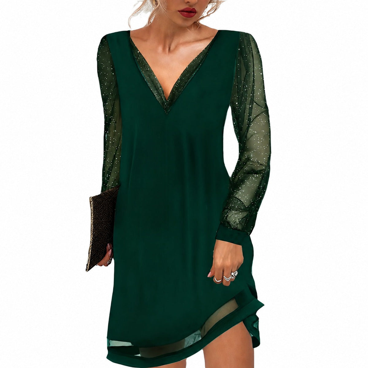 Annalee – Stylish dress with transparent sleeves for women