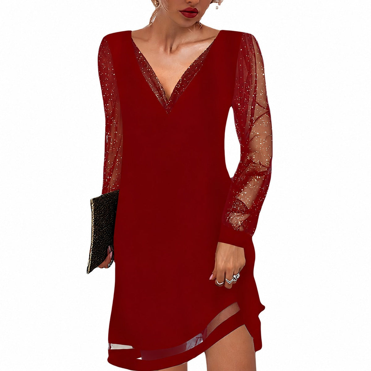 Annalee – Stylish dress with transparent sleeves for women
