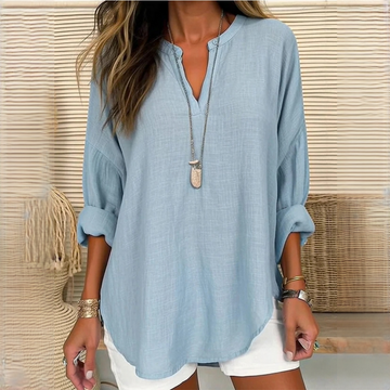 Eliza - Easygoing long-sleeve blouse with V-neck
