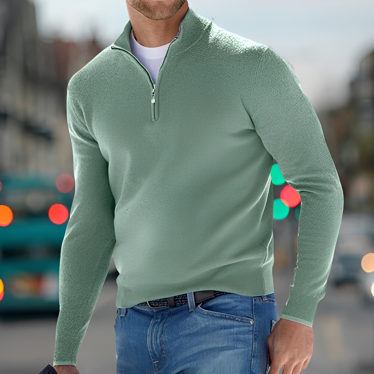 Carlo - Cozy sweater with half zipper