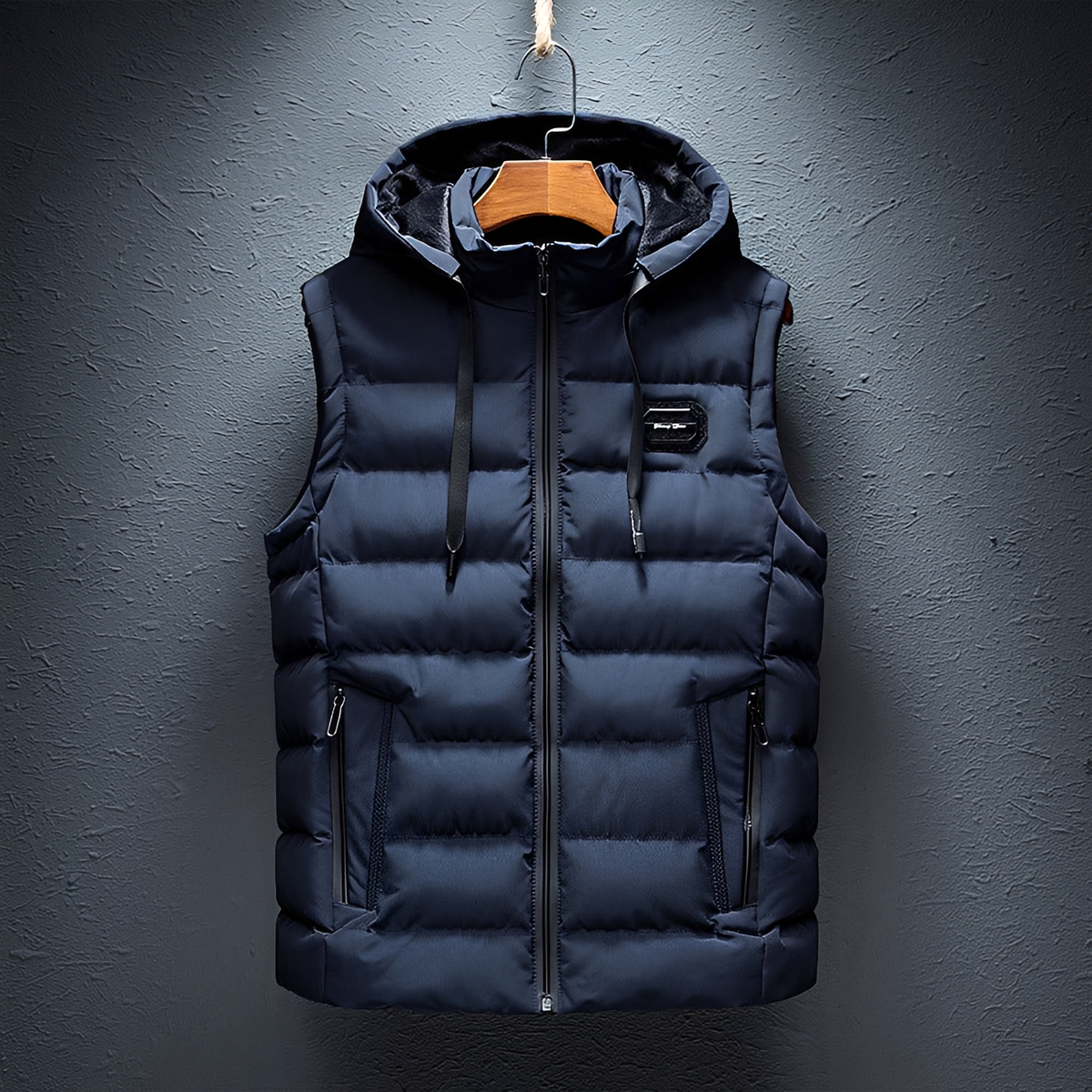 Davin - Robust and warm vest with hood