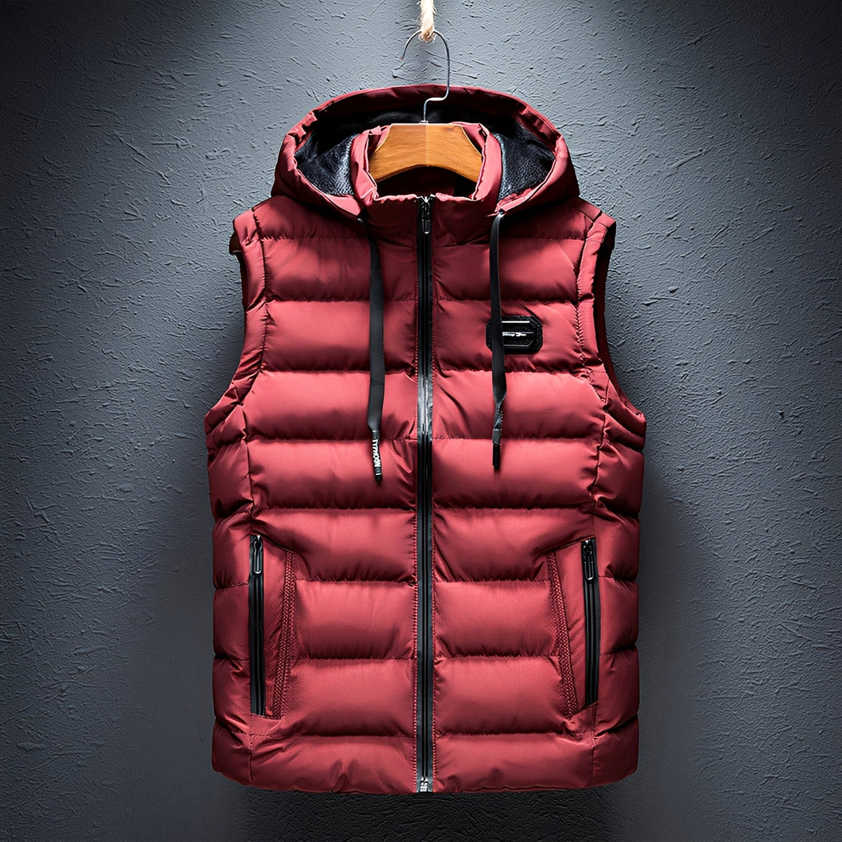 Davin - Robust and warm vest with hood