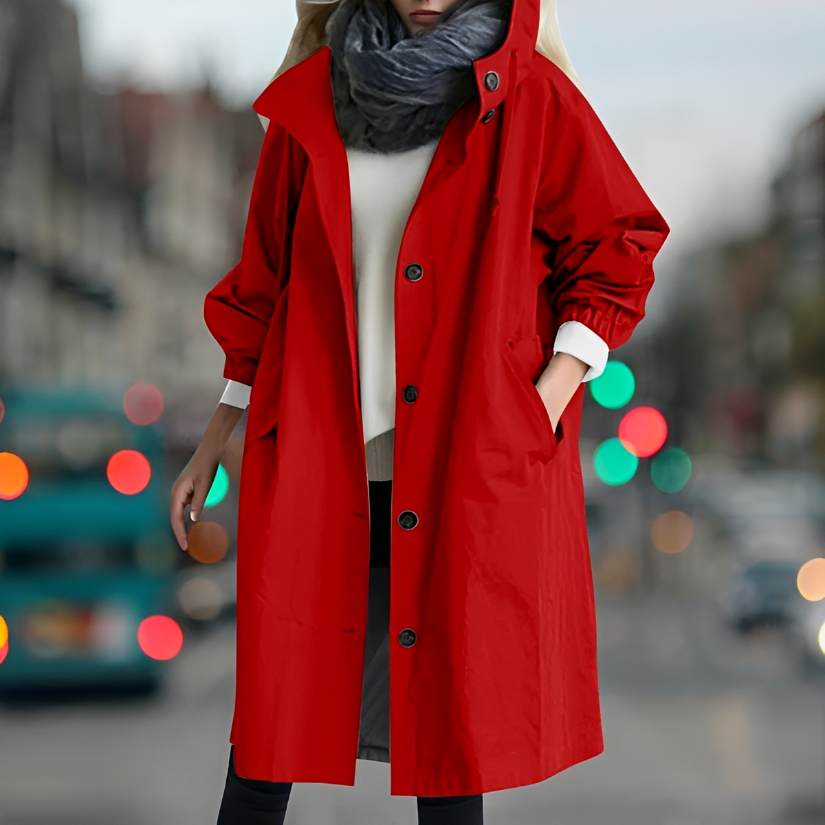 Bethany - Resistant hooded raincoat