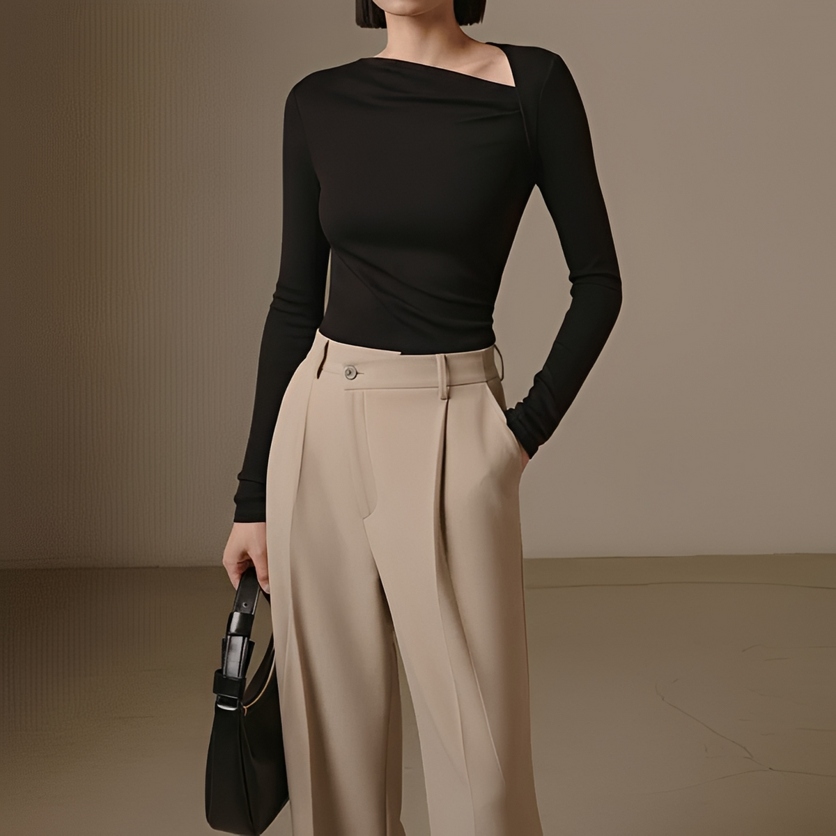 Selina - Asymmetrical textured shirt