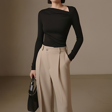 Selina - Asymmetrical textured shirt