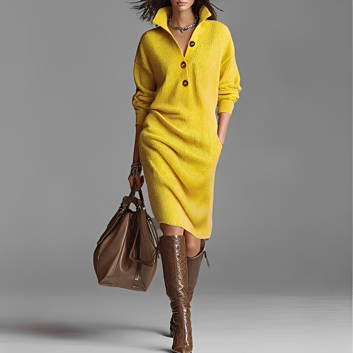 Camryn - Cozy and inviting long-sleeve dress