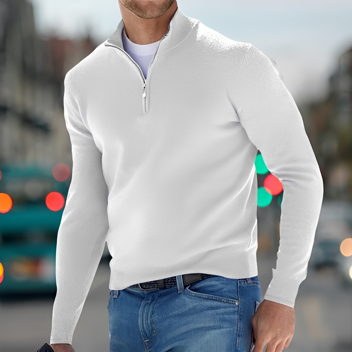Carlo - Cozy sweater with half zipper