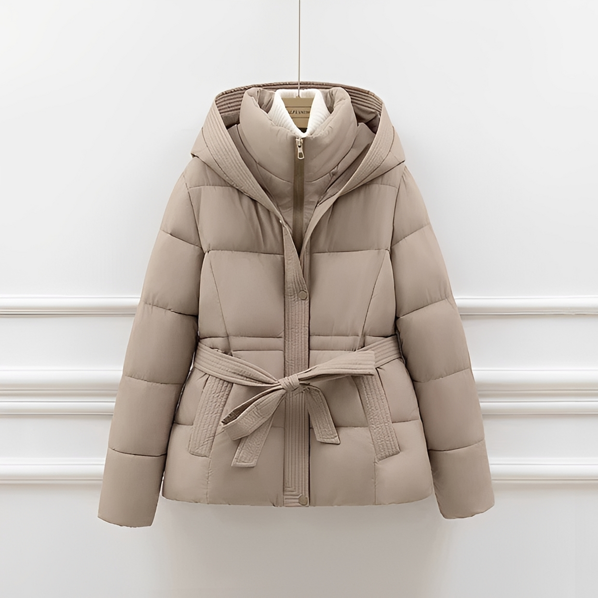 Jackalyn - Snug jacket with hood and belt