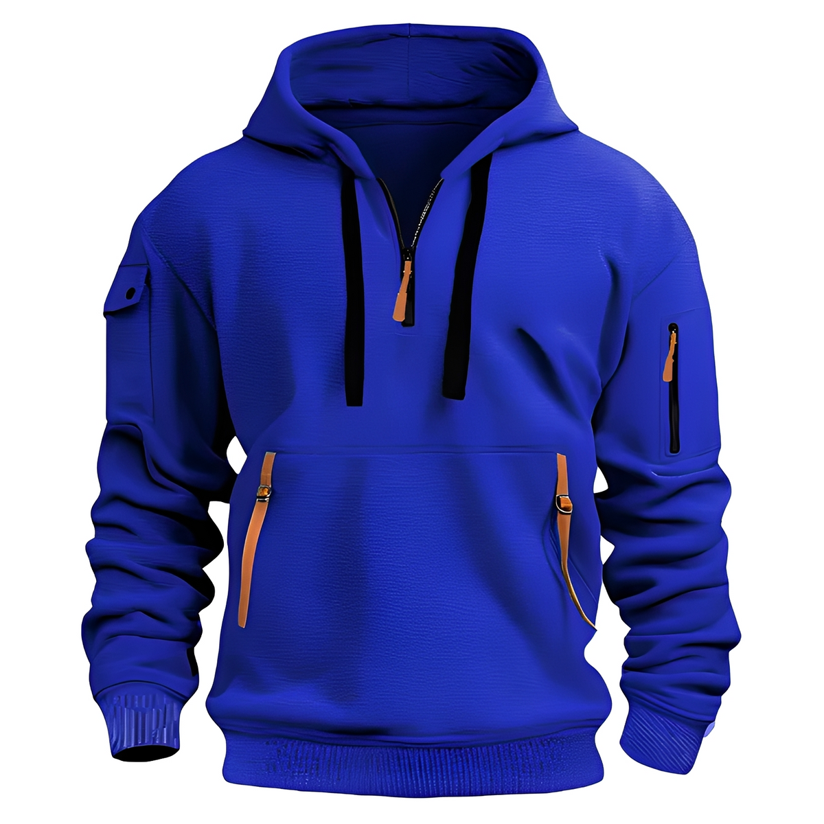 Norton - Robust hoodie with half zipper