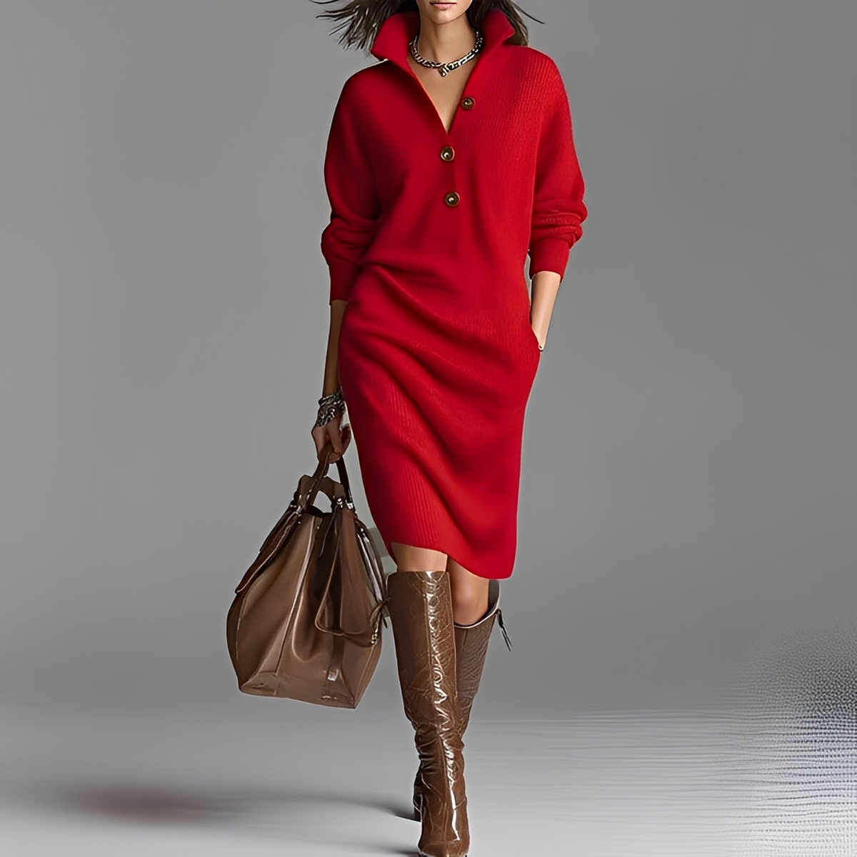 Camryn - Cozy and inviting long-sleeve dress