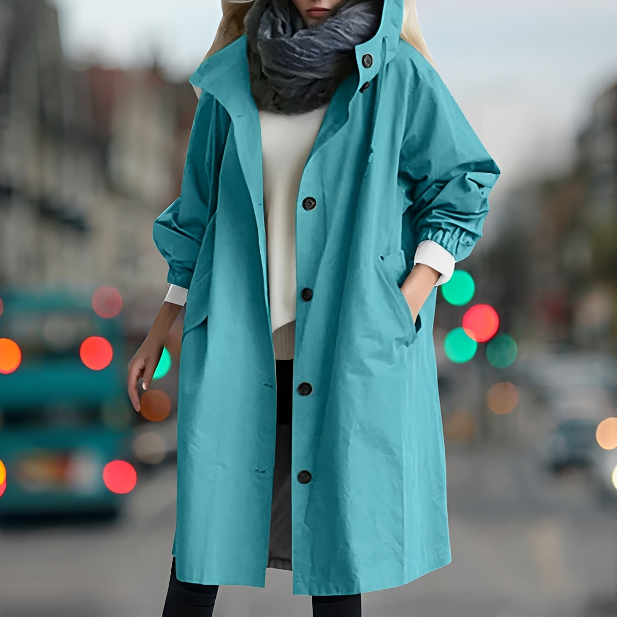 Bethany - Resistant hooded raincoat