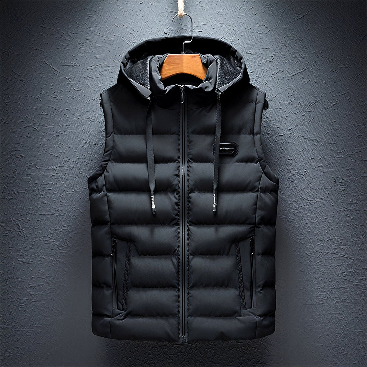 Davin - Robust and warm vest with hood