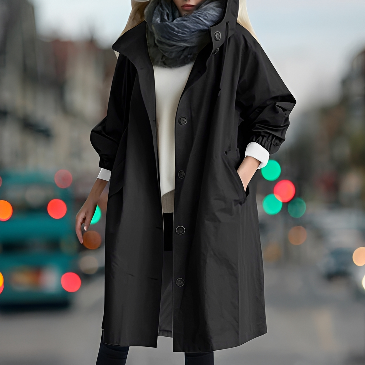 Bethany - Resistant hooded raincoat