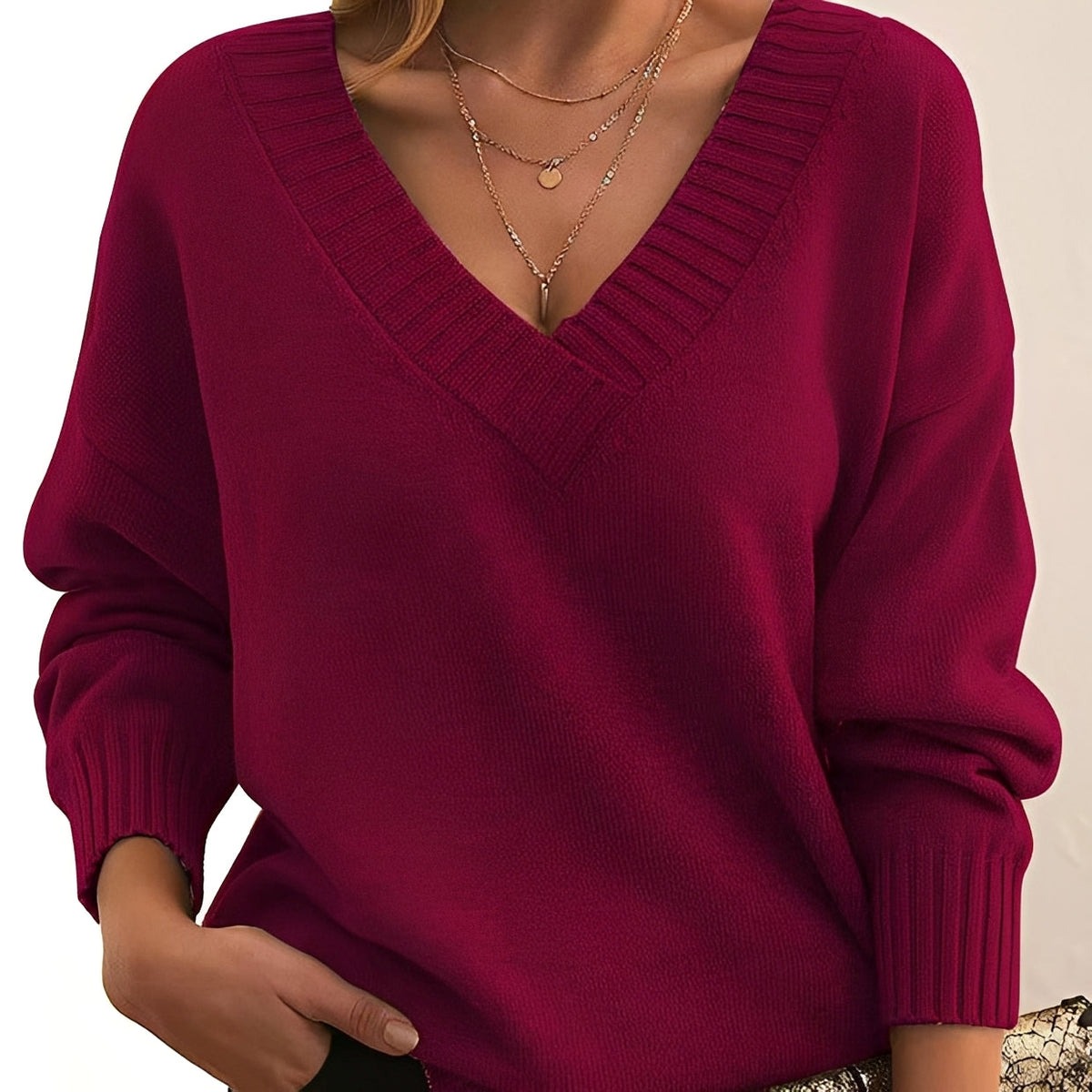 Mollie - Warm and stylish V-neck sweater